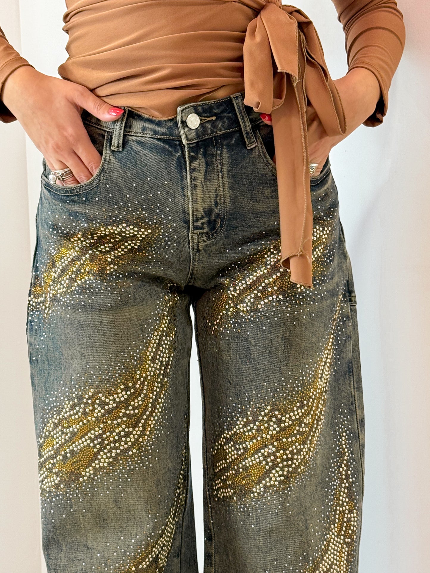 JEANS BRILLANTINI ORO