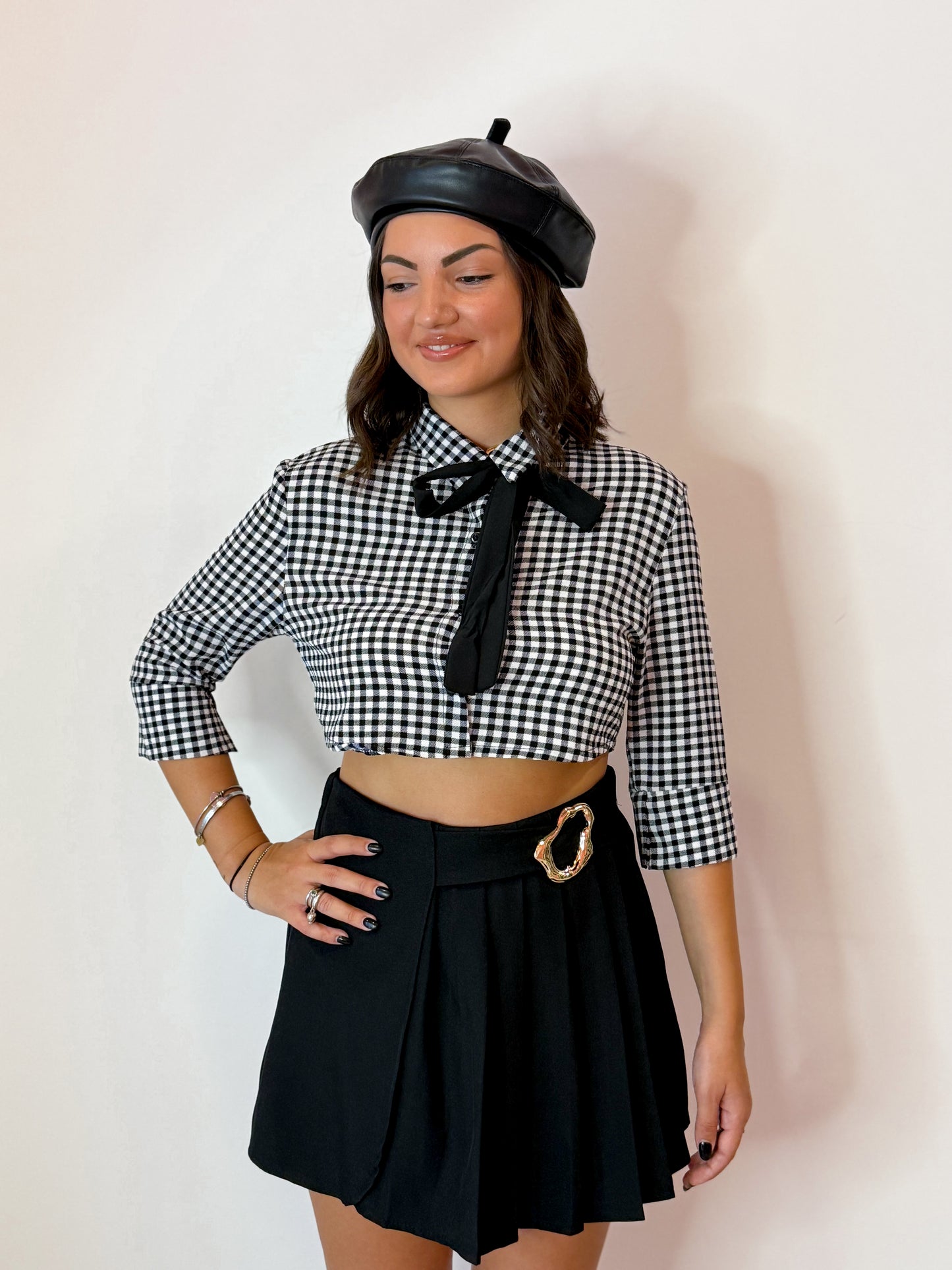CAMICIA QUADRI CROP