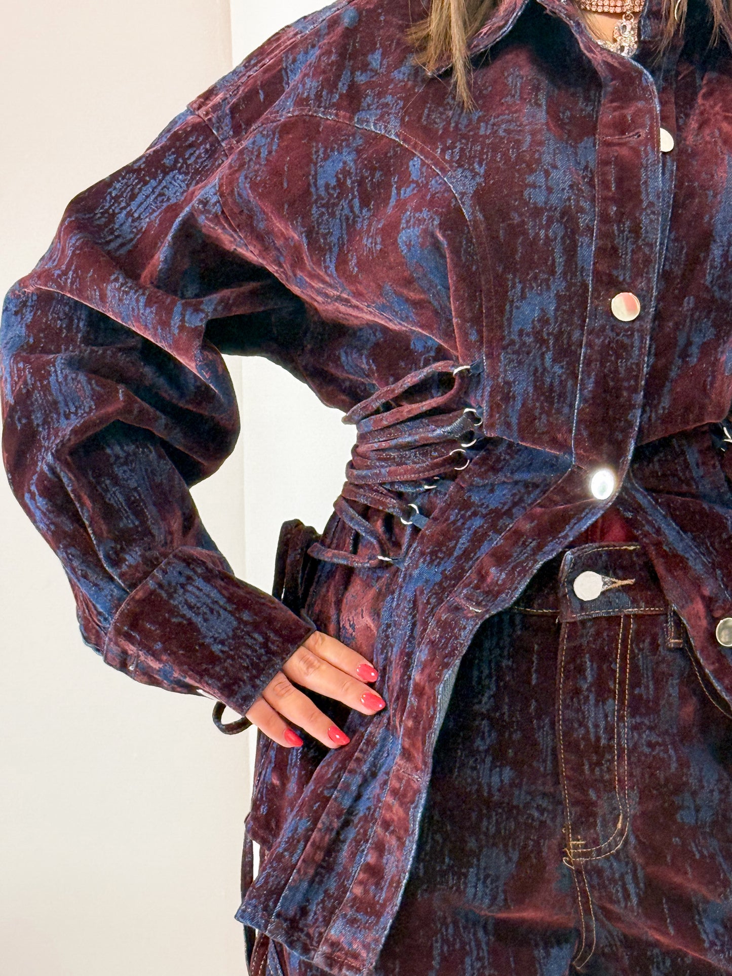 CAMICIA JEANS STRINGATA