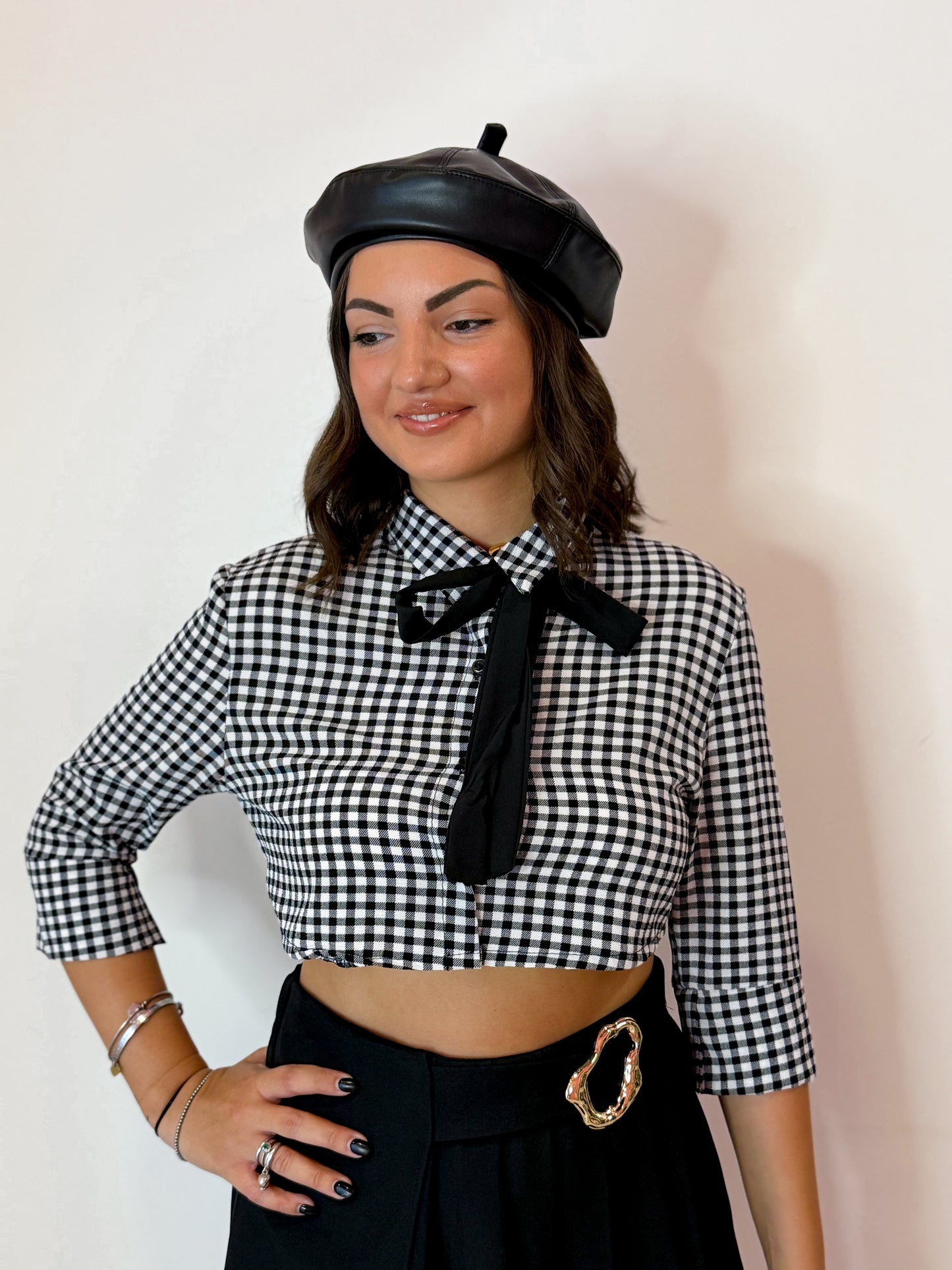 CAMICIA QUADRI CROP