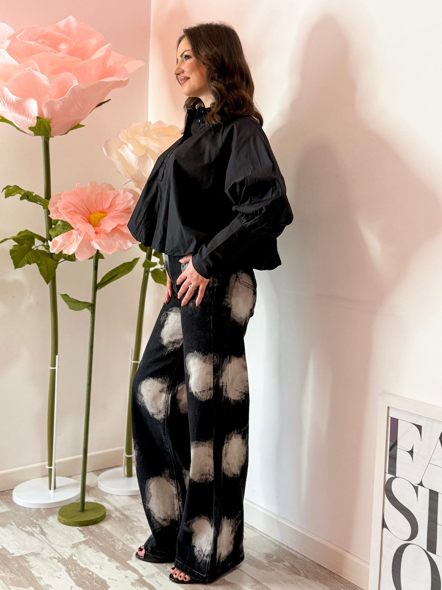 JEANS NERO MACCHIATO