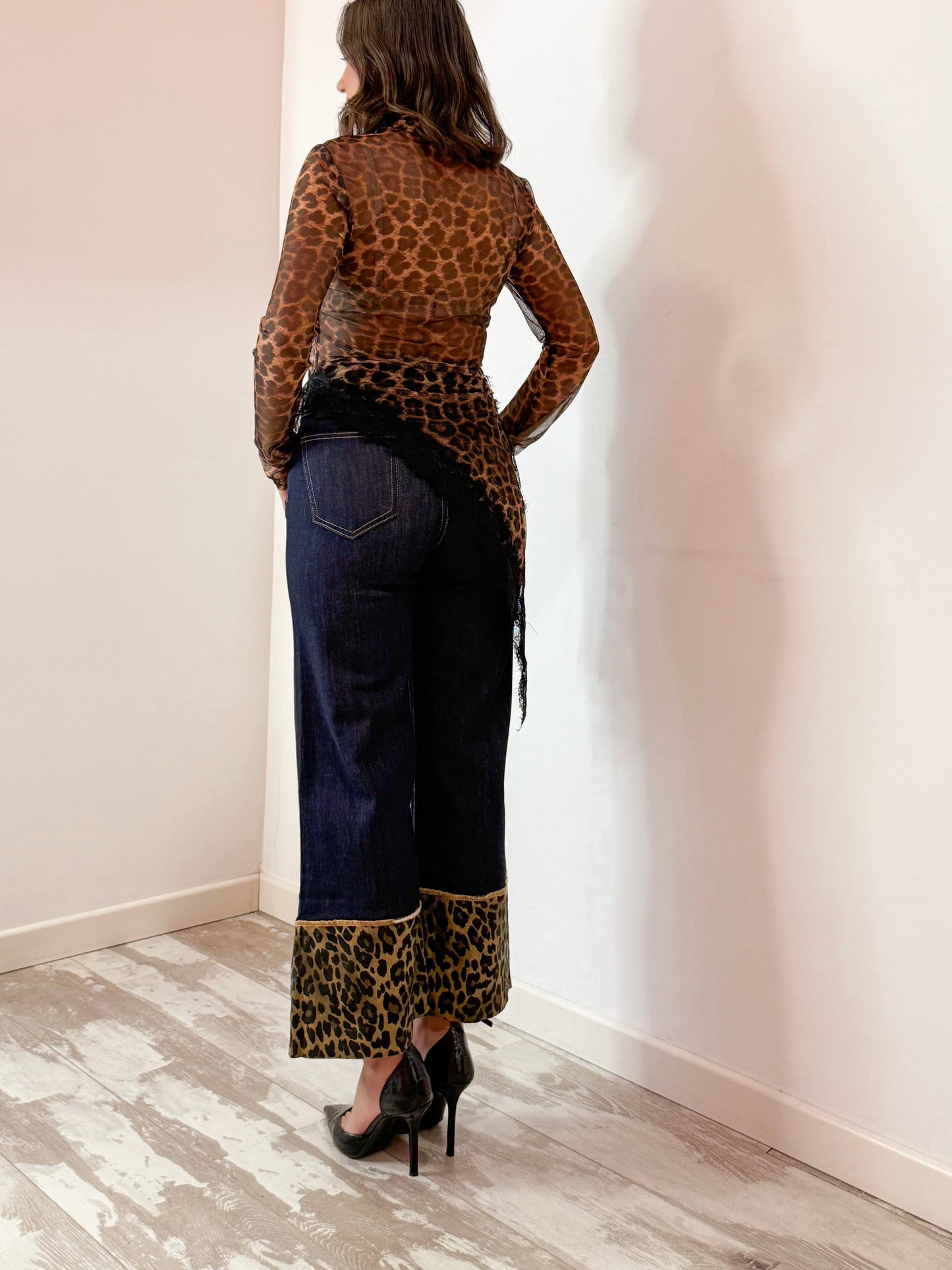 JEANS PIEGONE MACULATO