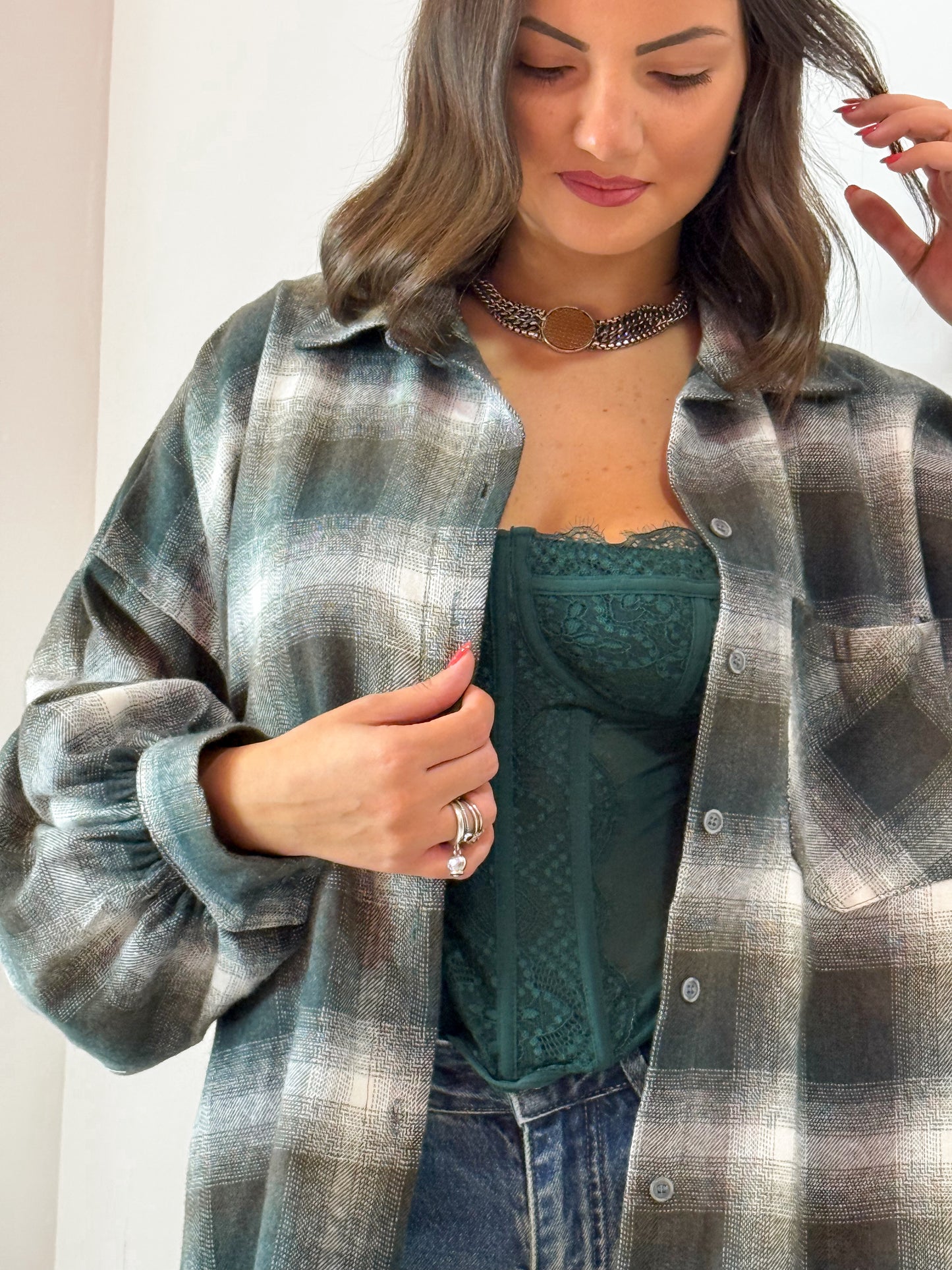 CAMICIA QUADRI VERDEBIANCHI