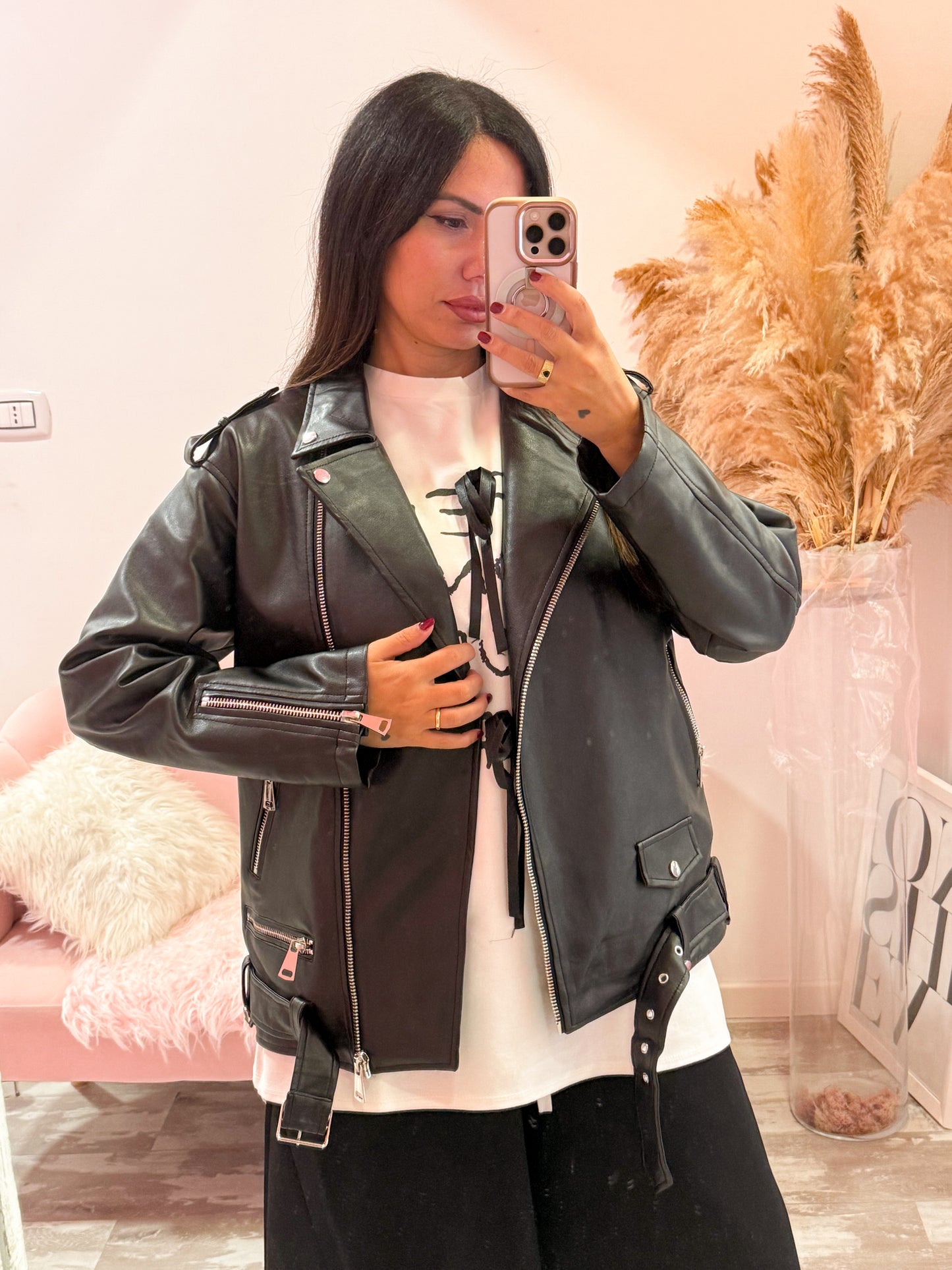 chiodo over in similpelle