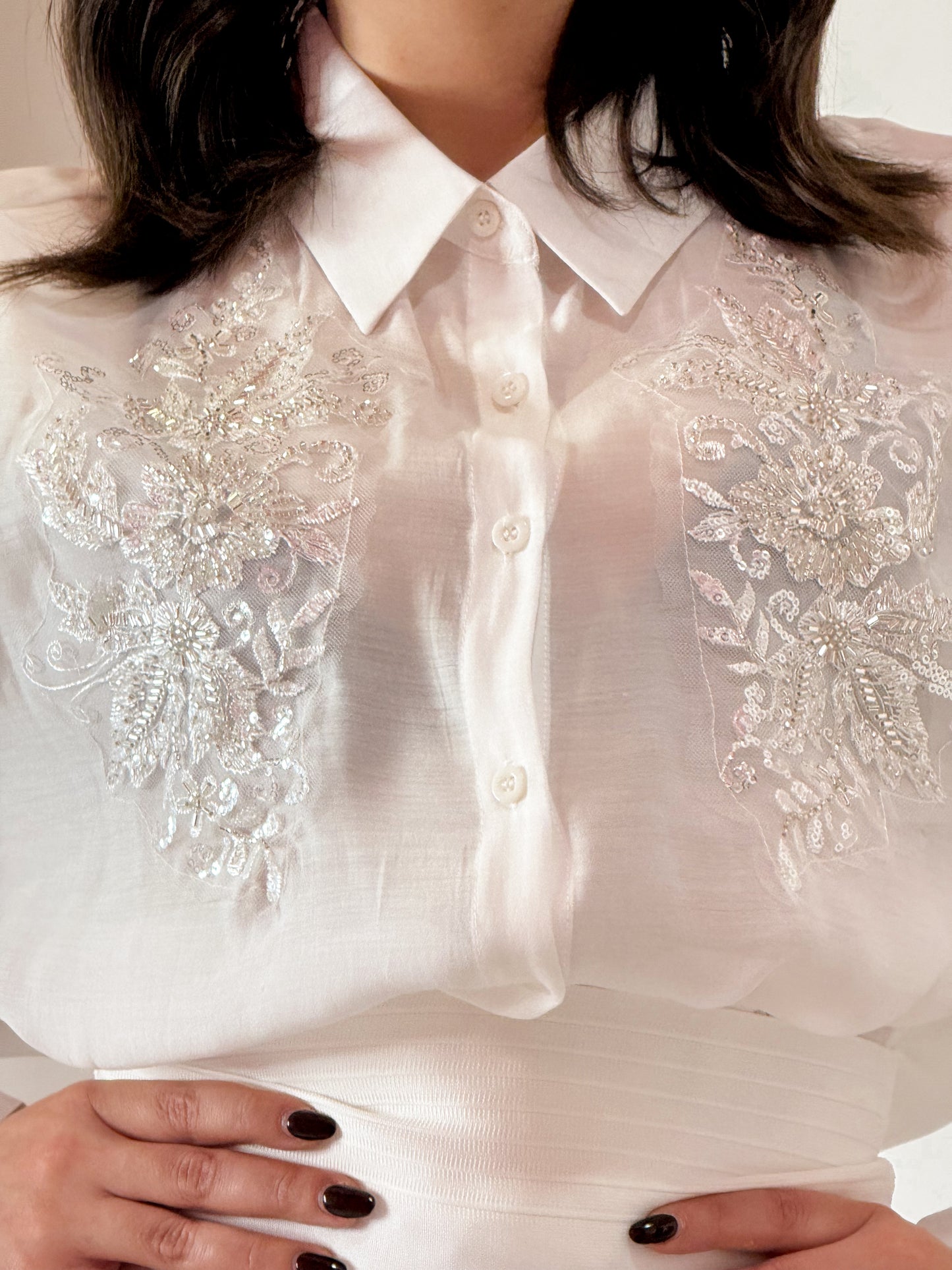 CAMICIA LAVORATA BIANCA