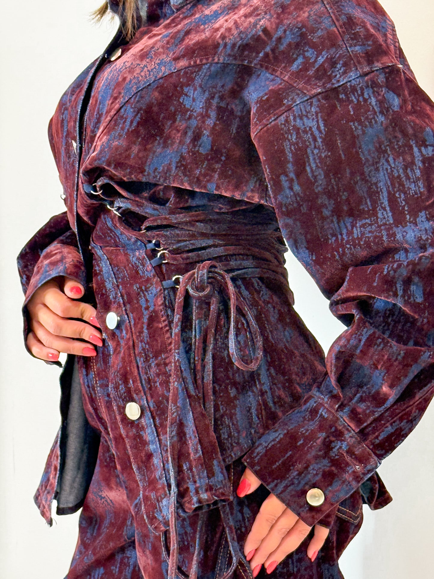 CAMICIA JEANS STRINGATA