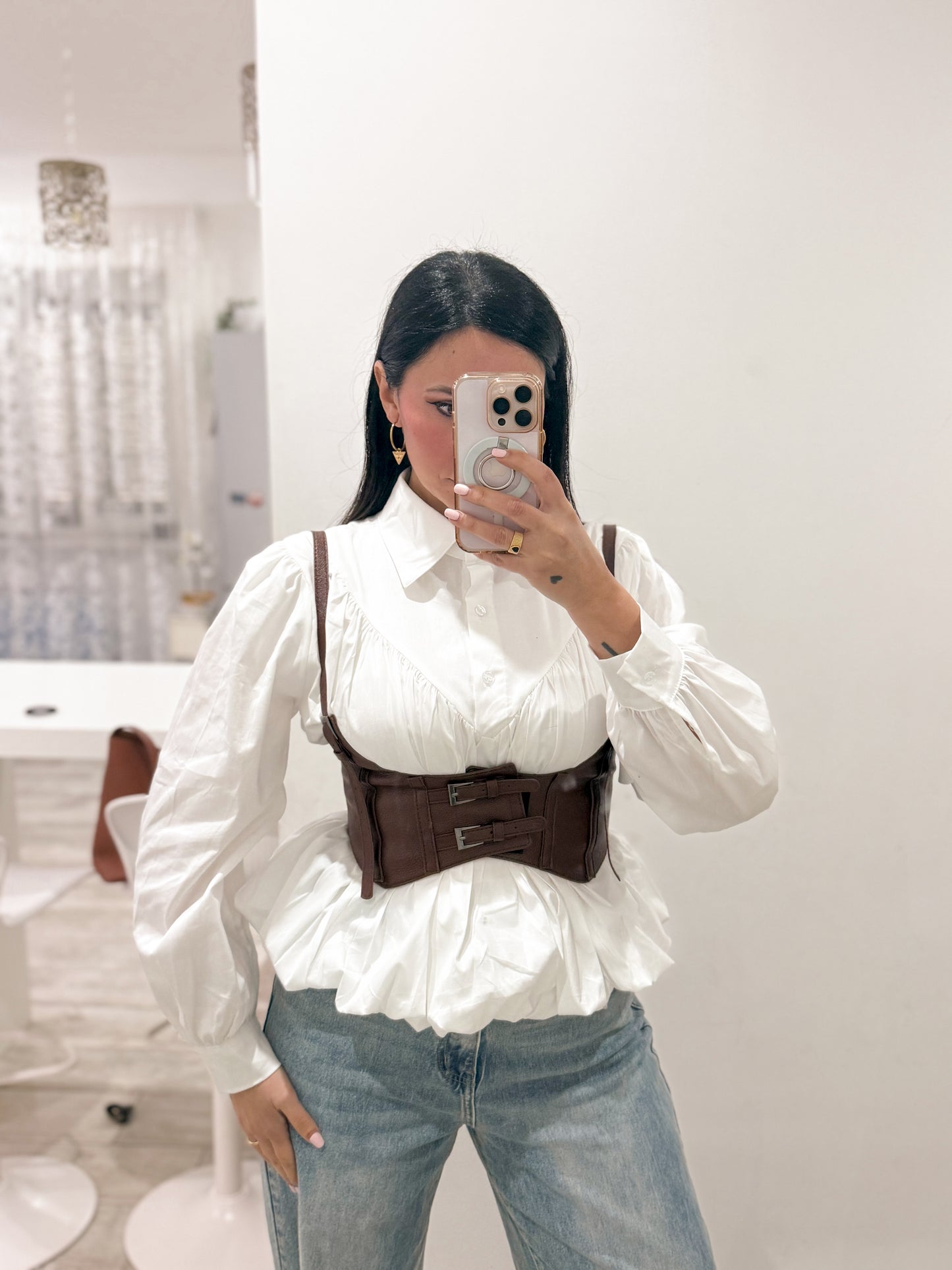 Camicia bustier bianca