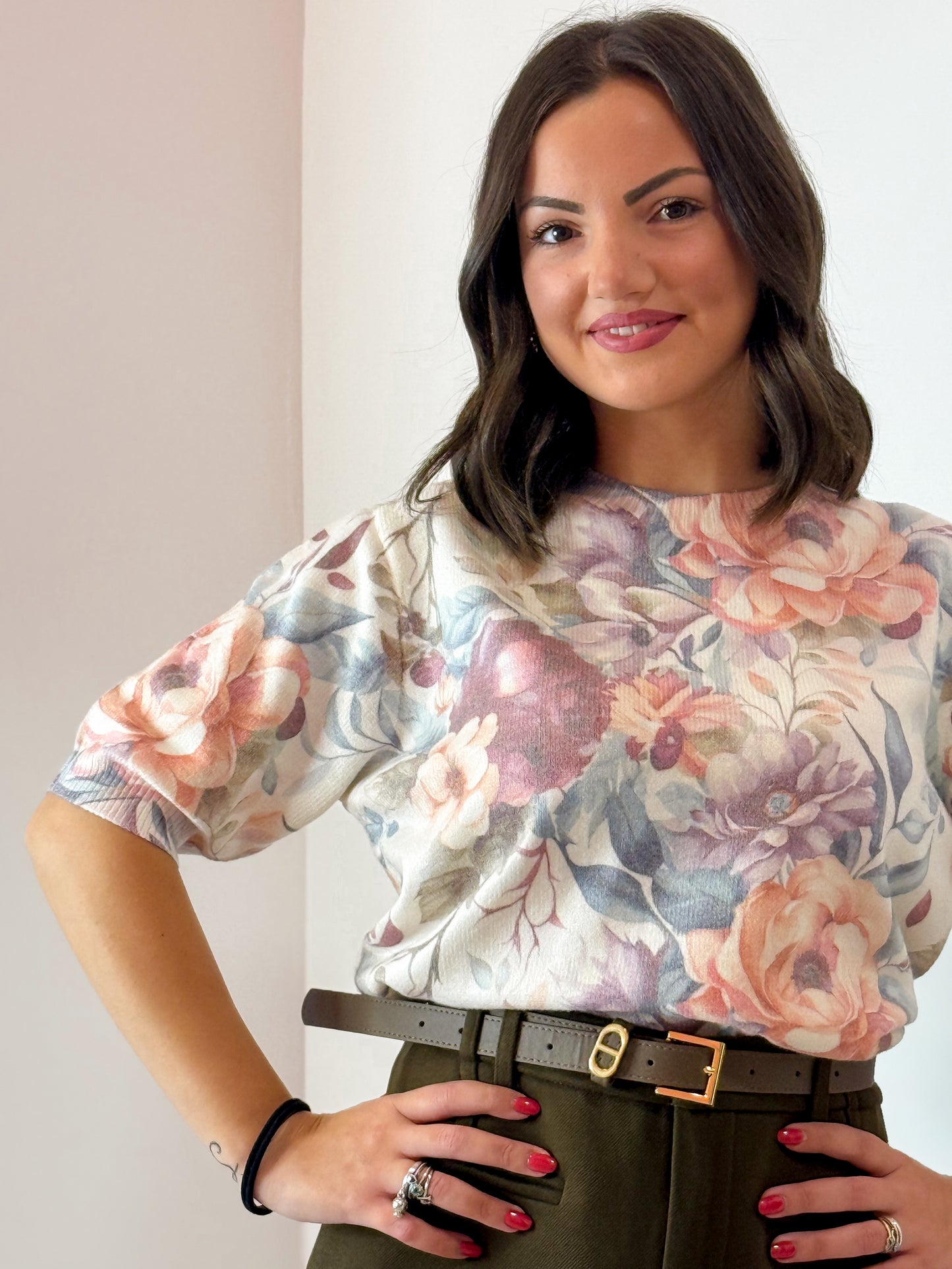 MAGLIA A FIORI 2 COLORI