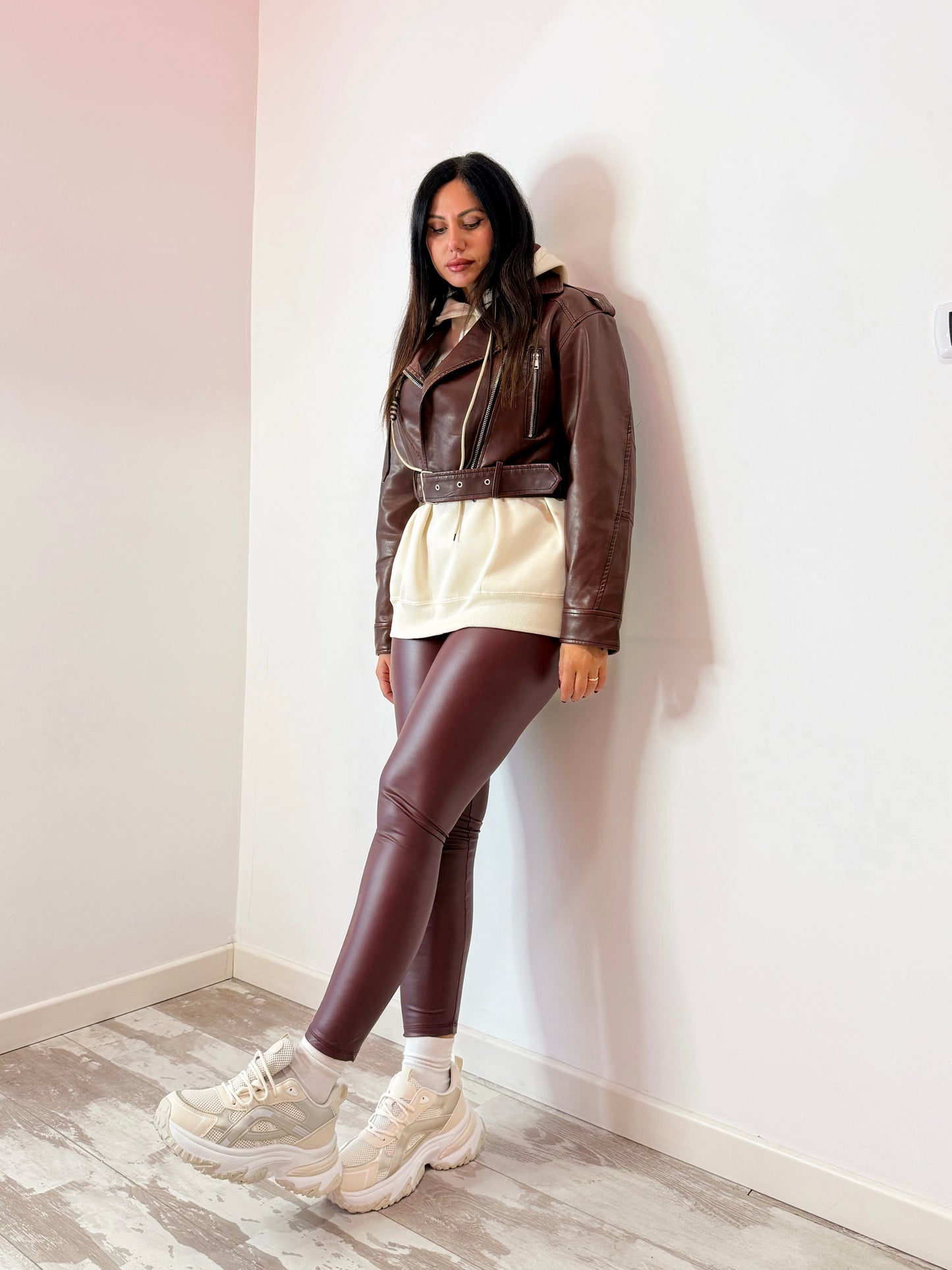 LEGGINS BORDEAUX EFF PELLE