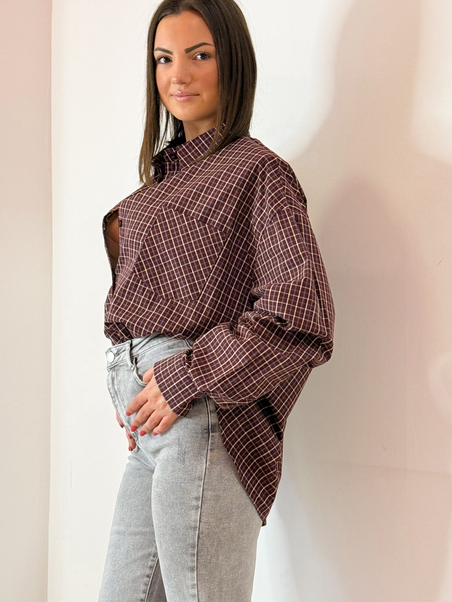 CAMICIONE SPALLINA BORGOGNA