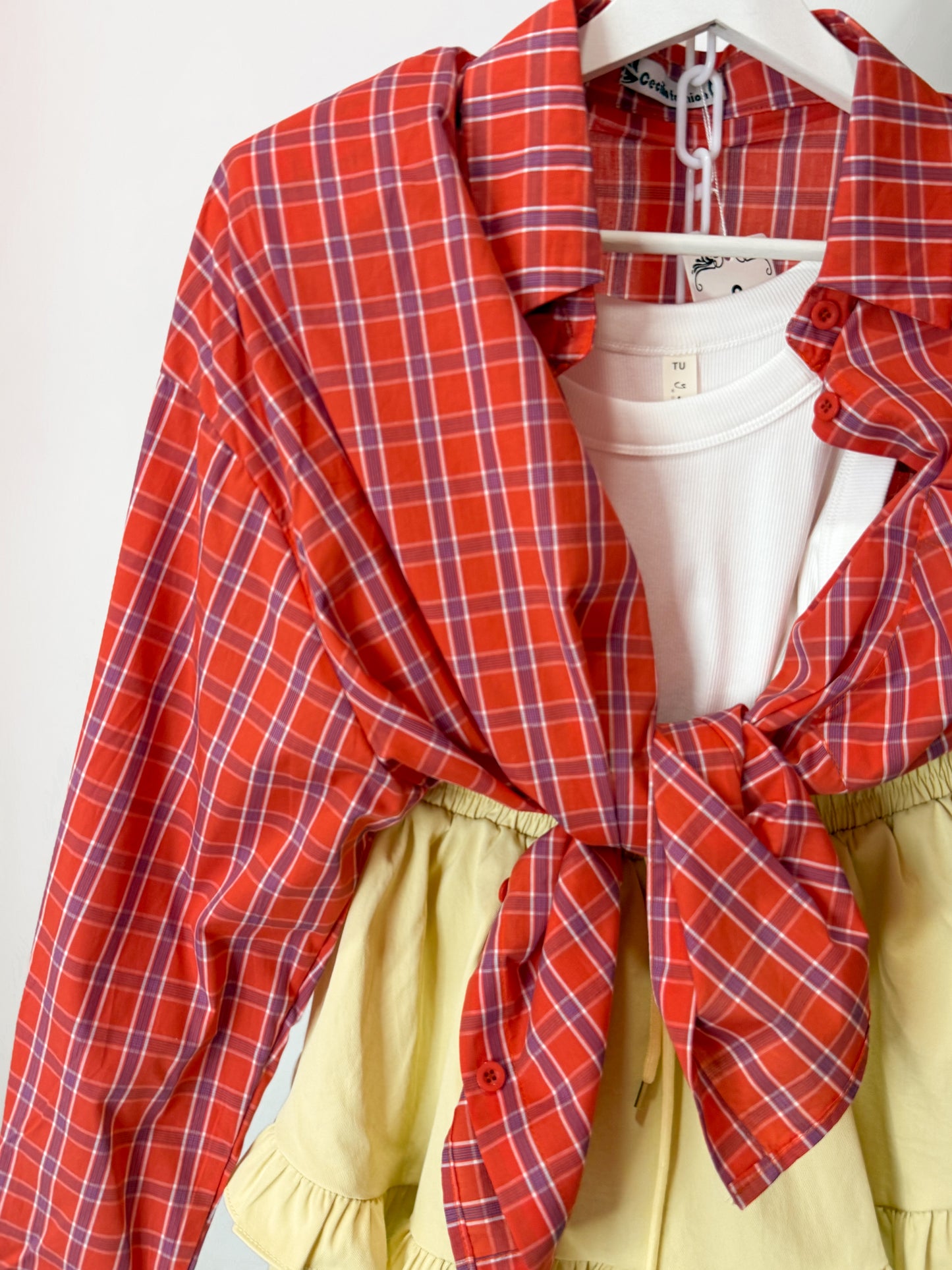 CAMICIA QUADRI VIOLA