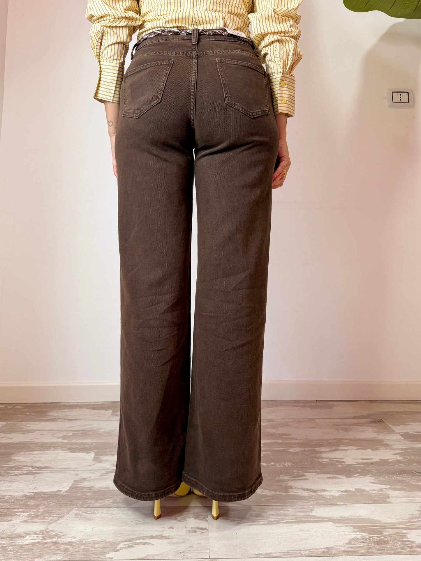 JEANS MARRONE FOULARINO