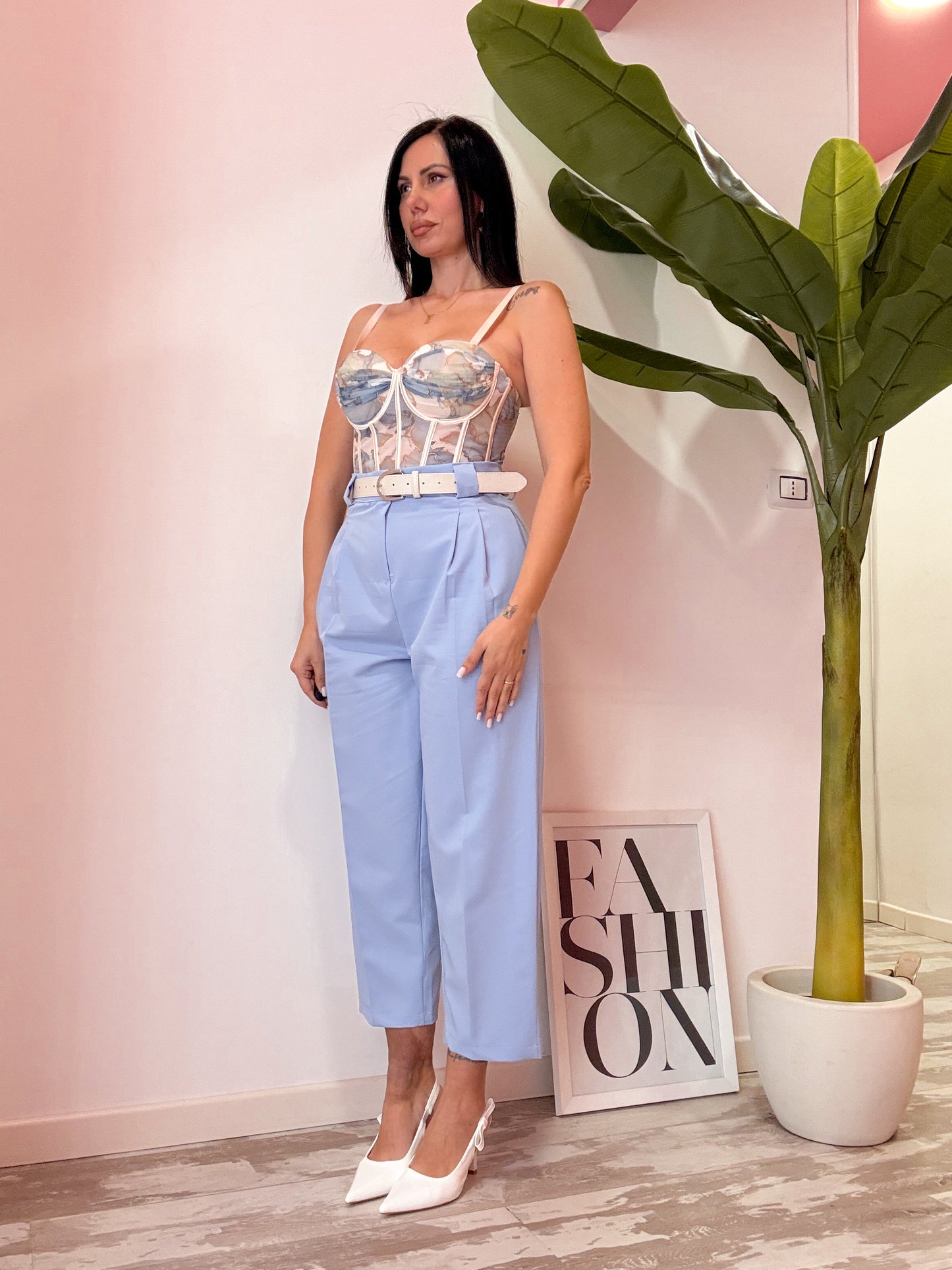 PANTALONE SLOUCHY AZZURRO