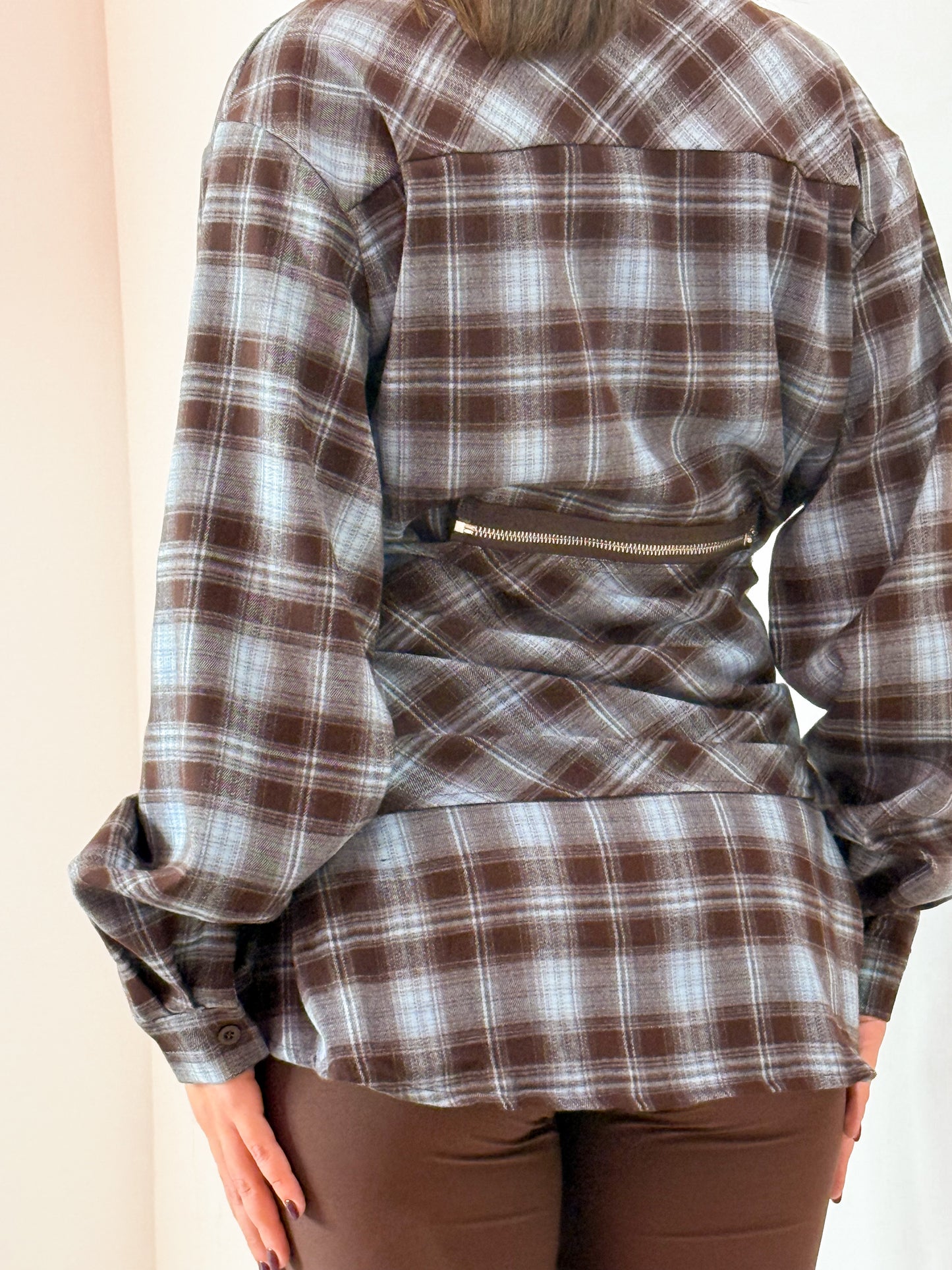 CAMICIONE ZIP AZZURRO