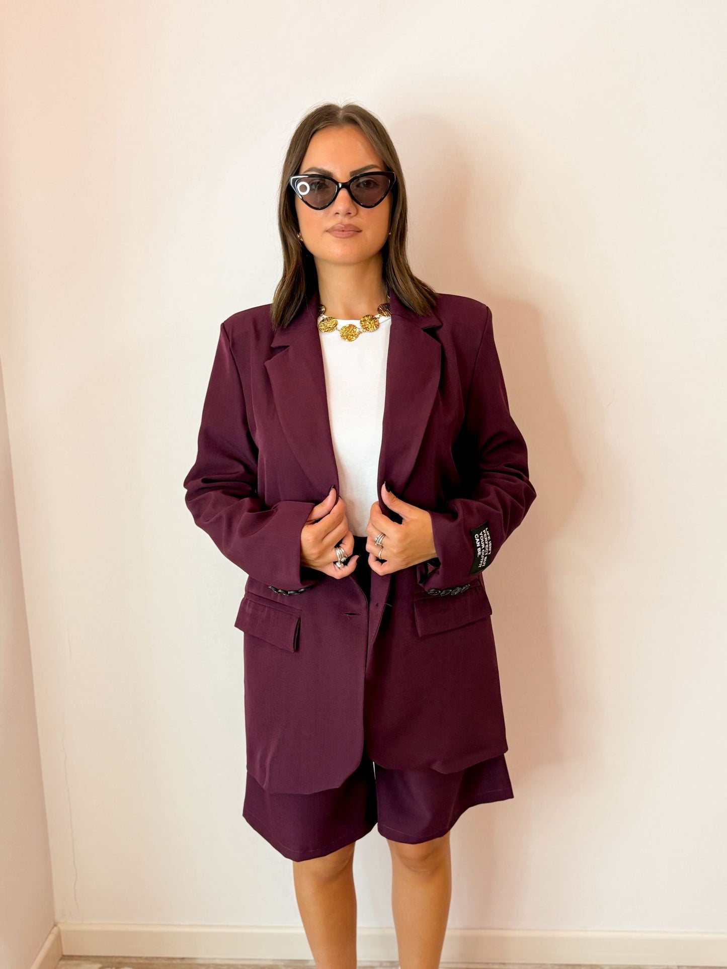 Tailleur bermuda Bordeaux