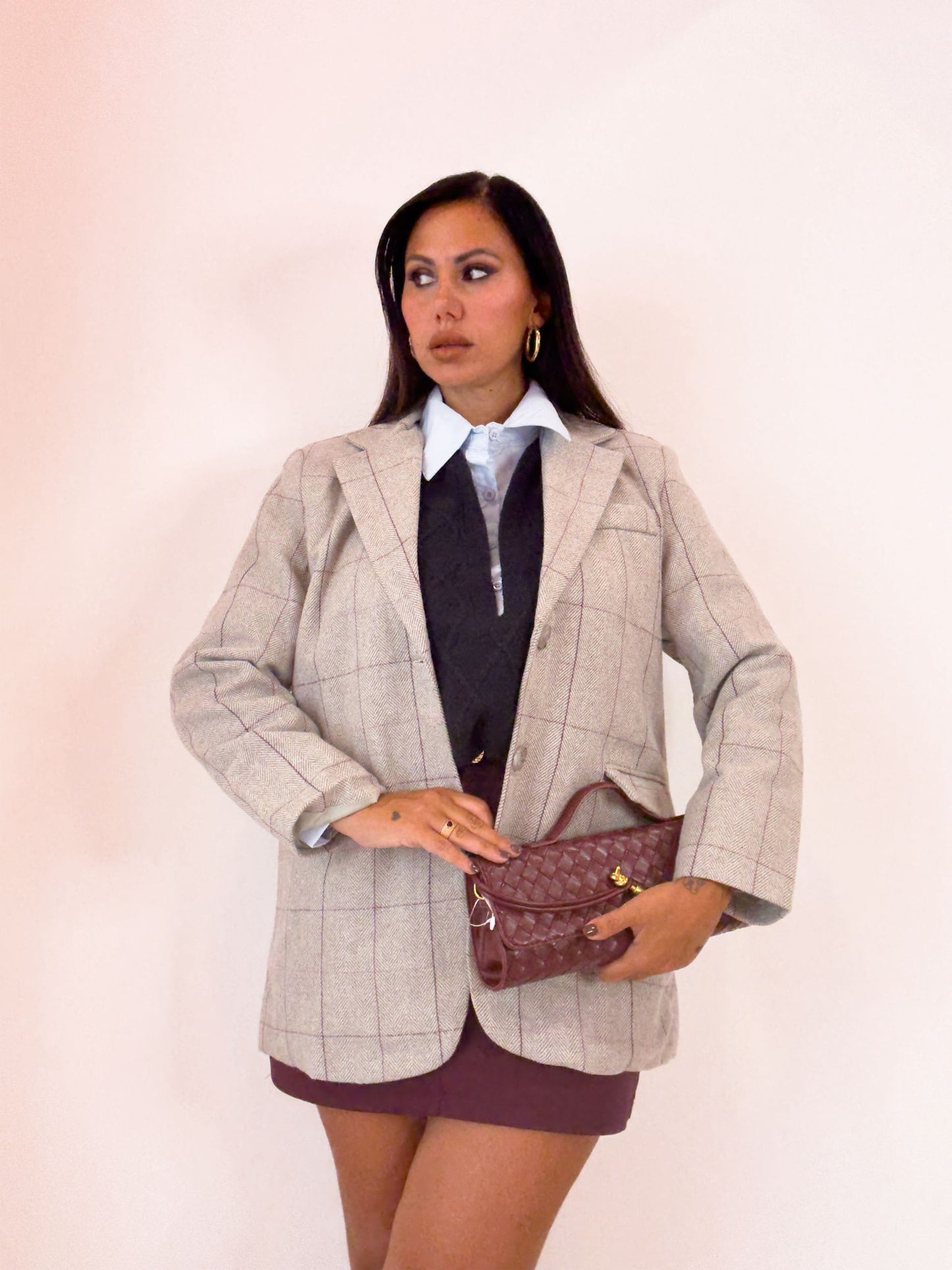 Giacca English con righe bordeaux