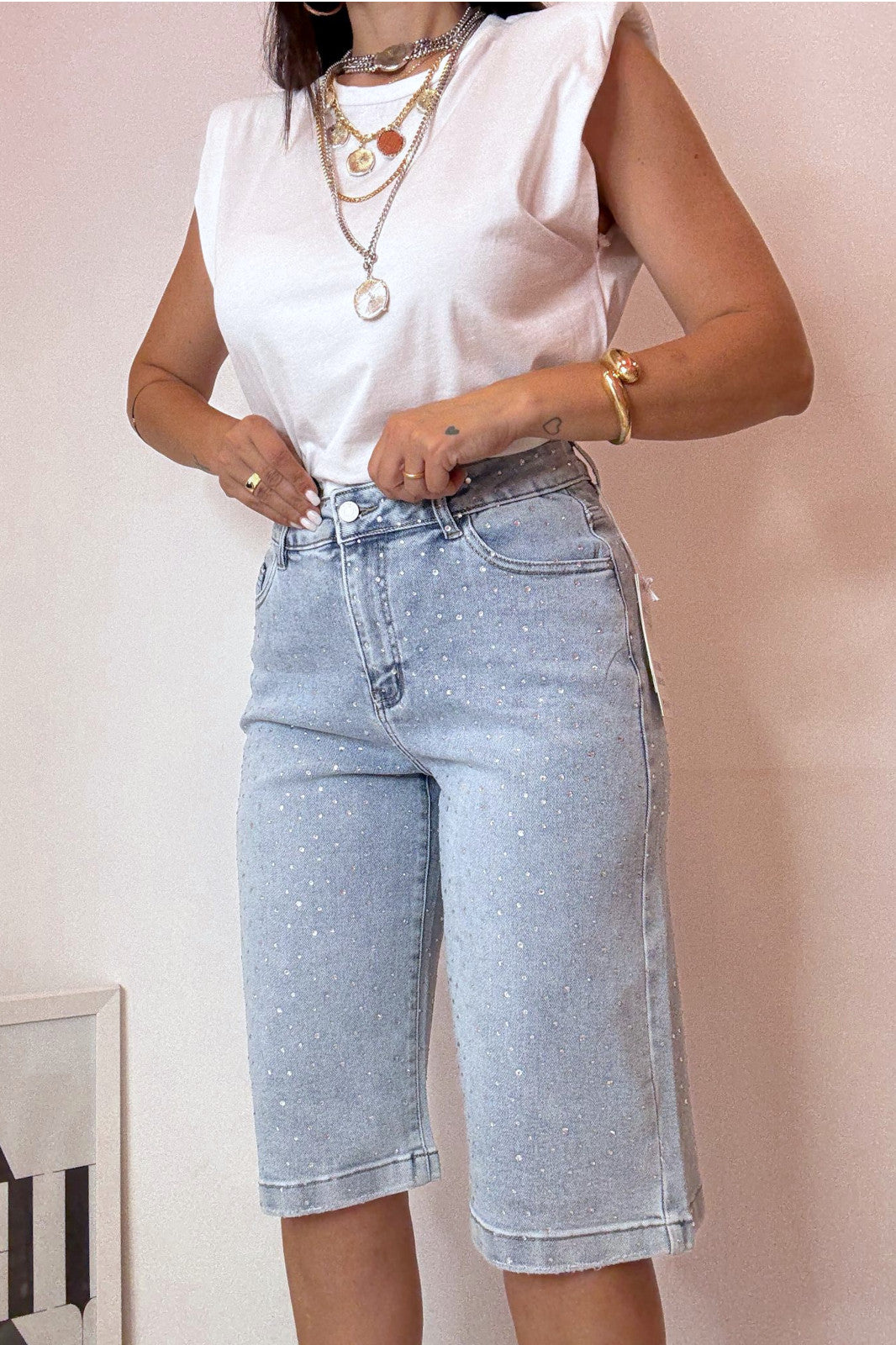 Bermuda jeans shine