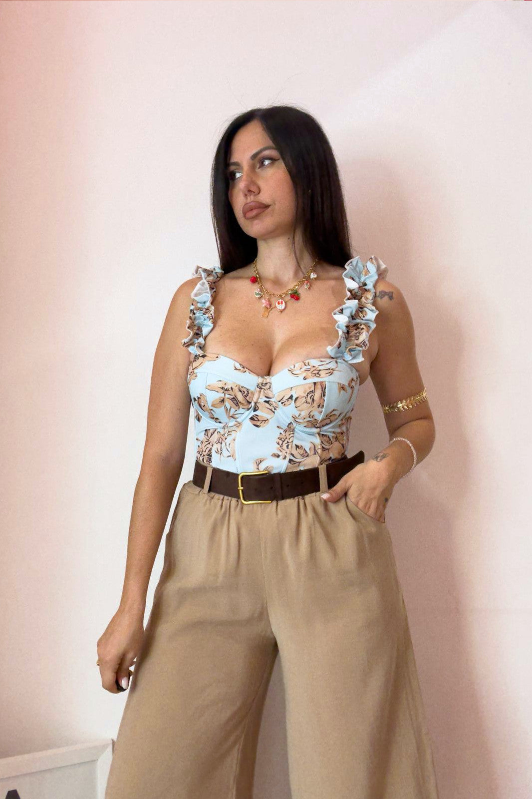 Top corsetto 2 colori