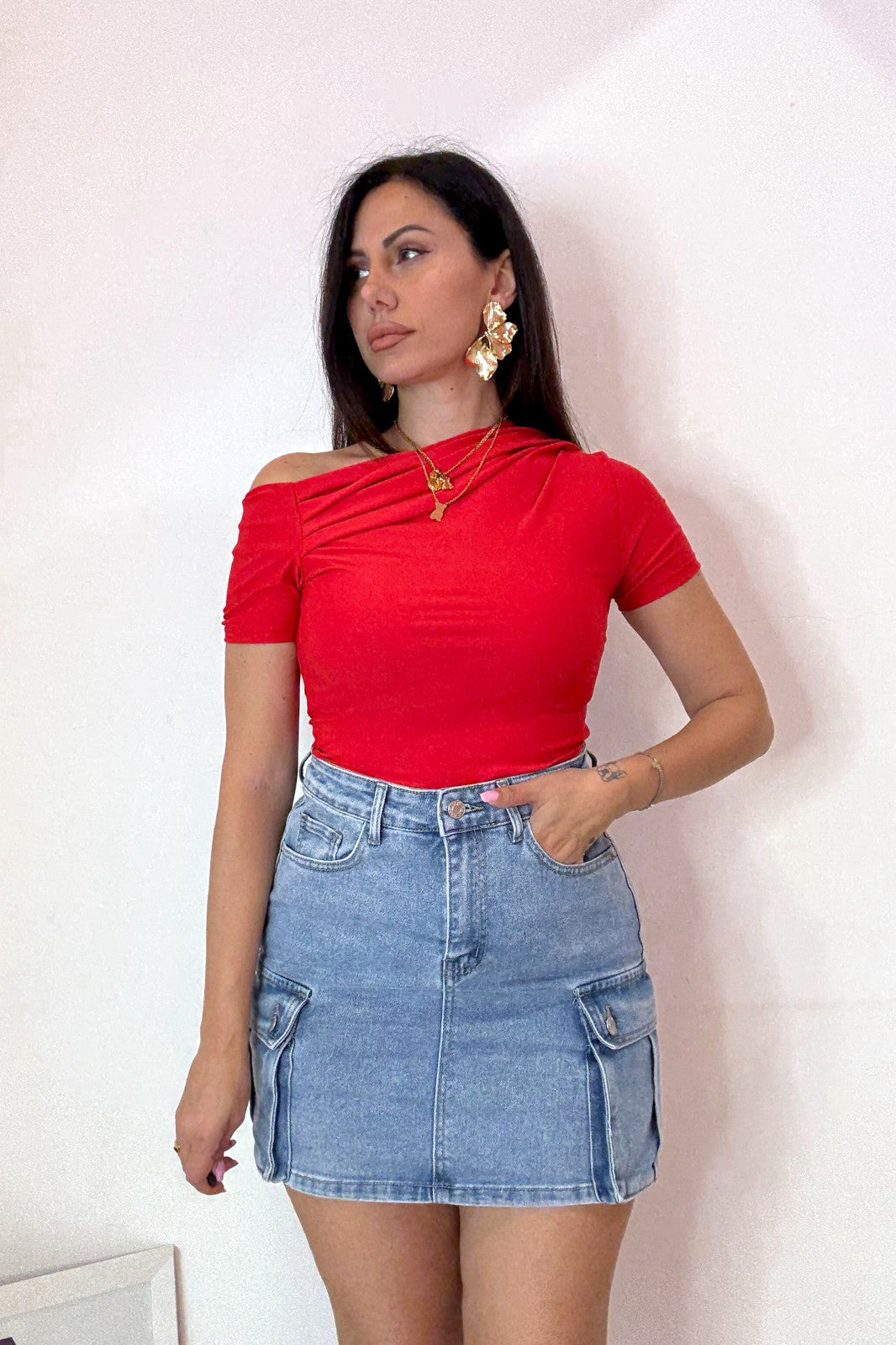 Gonna cargo denim