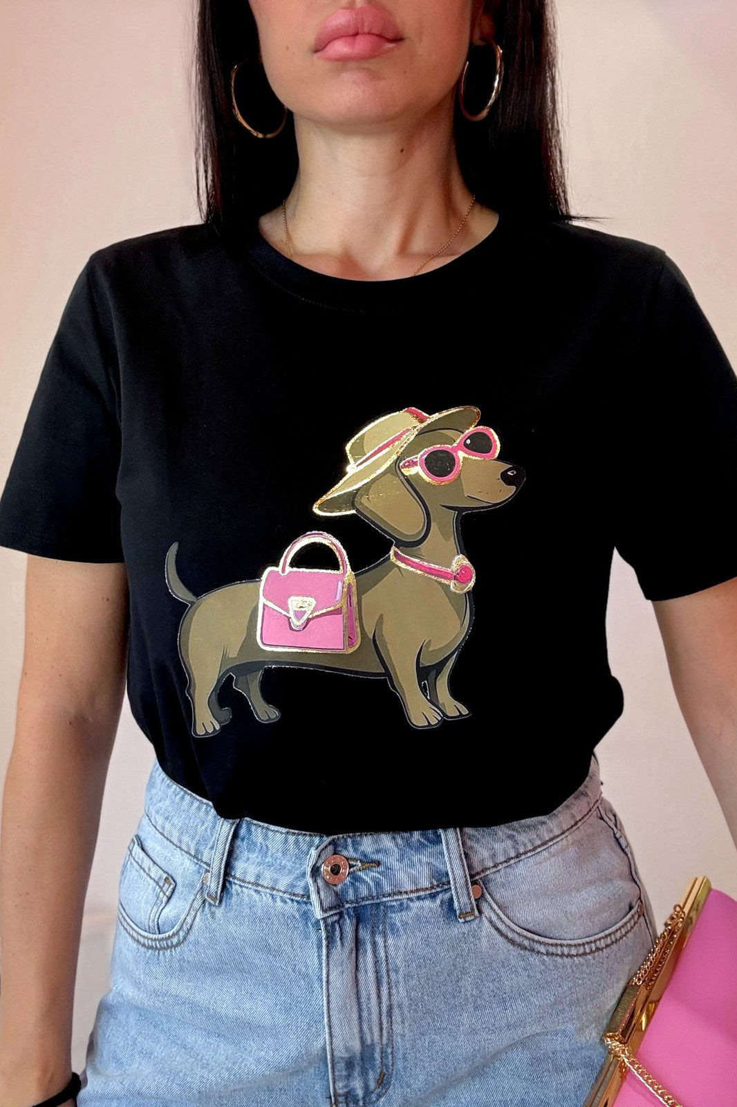 T-shirt bassotto hat nero