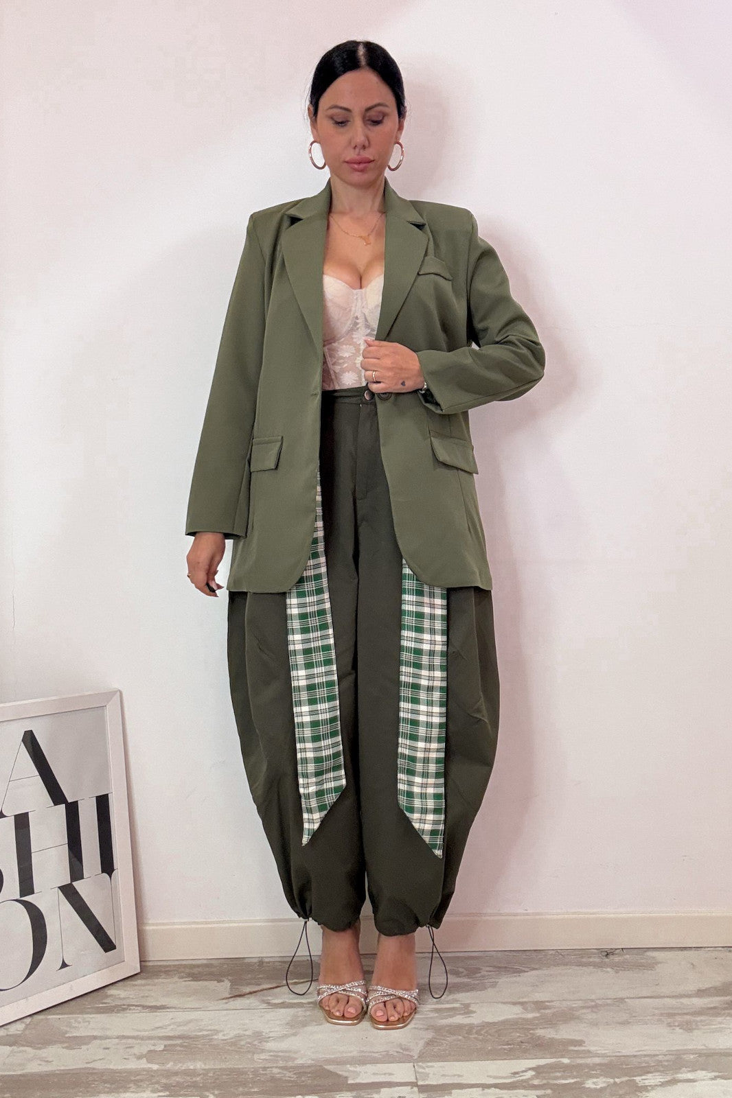 Pantalone balloon verde
