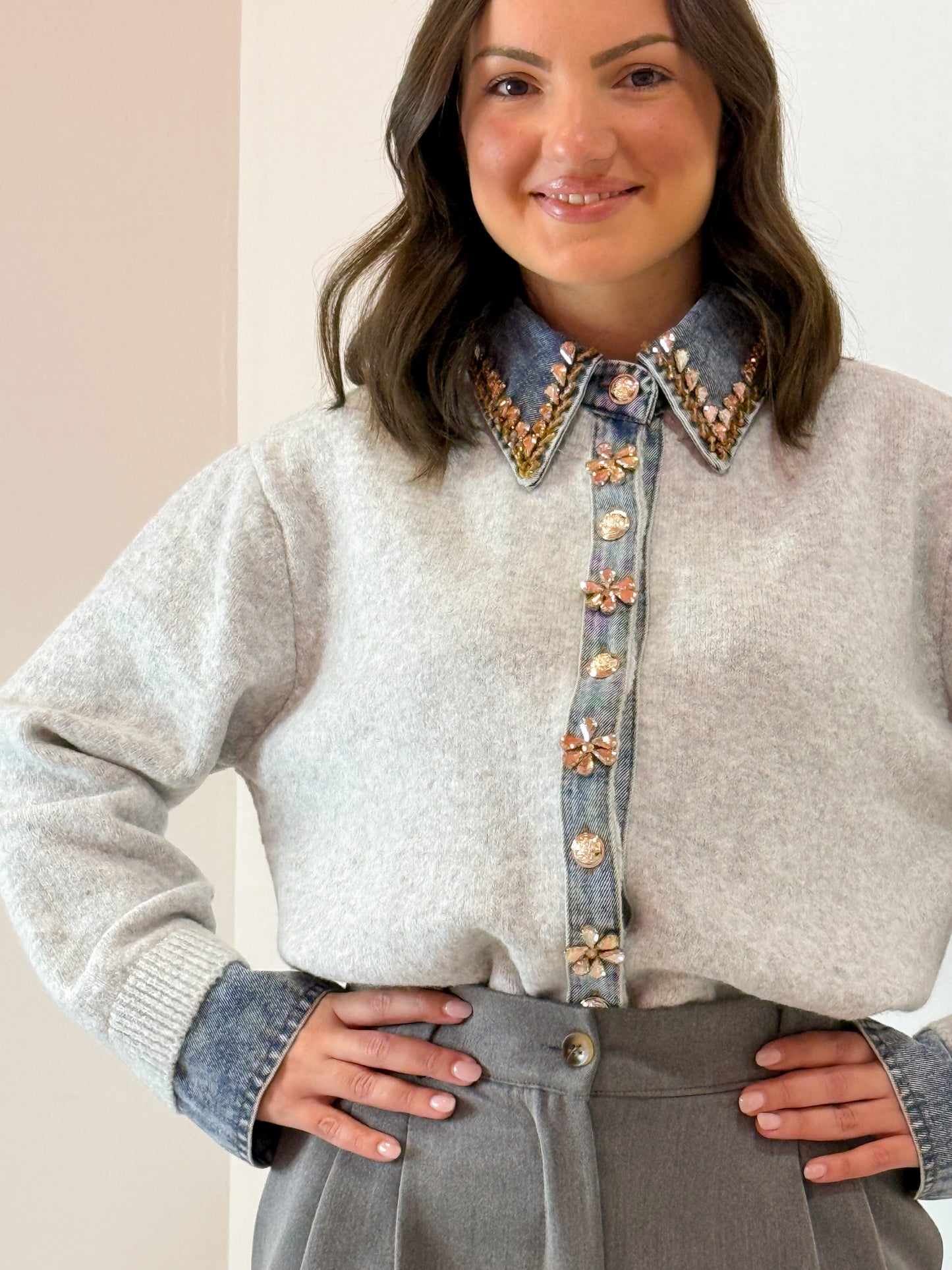 MAGLIA CAMICIA GIOIELLO