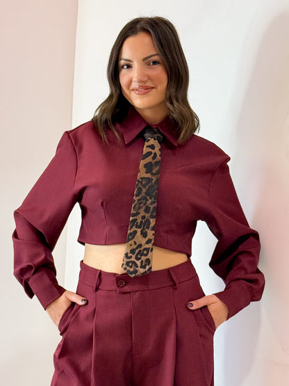 CAMICIA CROP CRAVATTINO