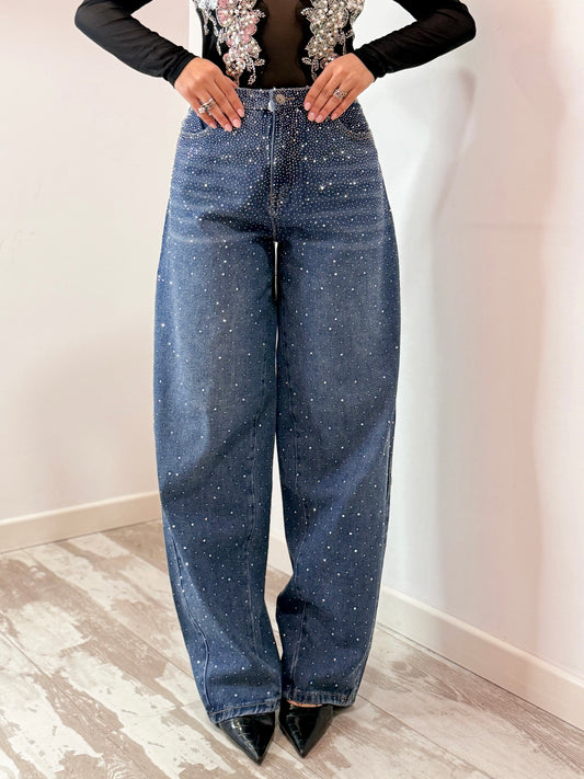 JEANS BALLOON STRASS