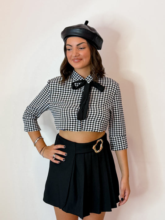 CAMICIA QUADRI CROP