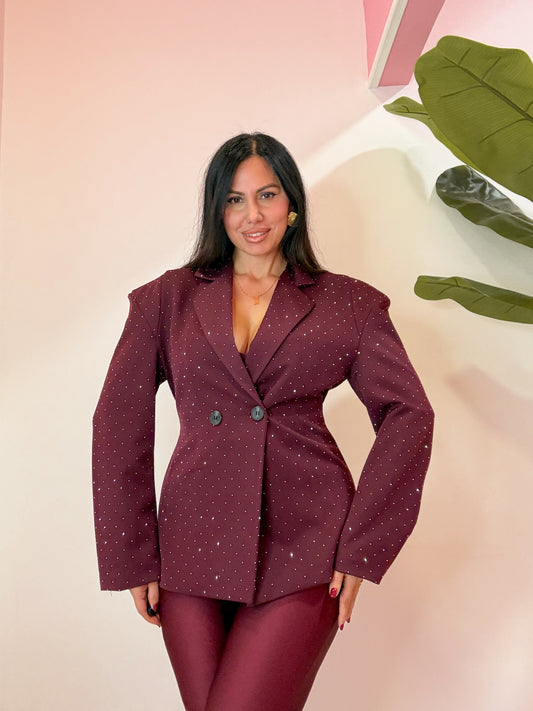 GIACCA BRILLANTINI BORDEAUX