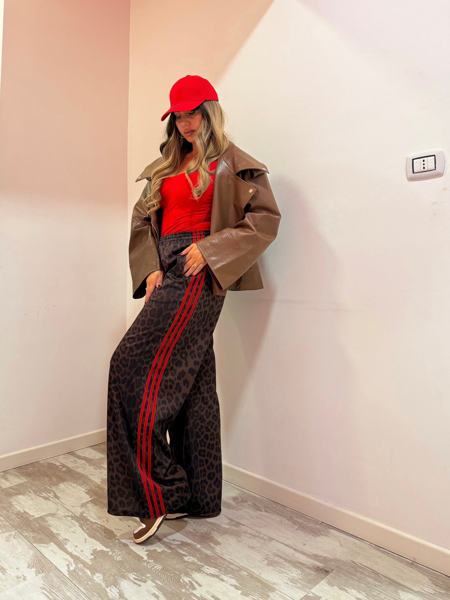 PANTALONE TUTA MACULATO ROSSO