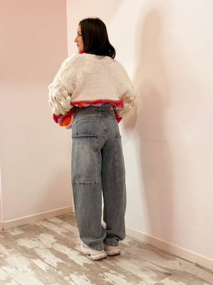 JEANS BALLOON CON TASCHE