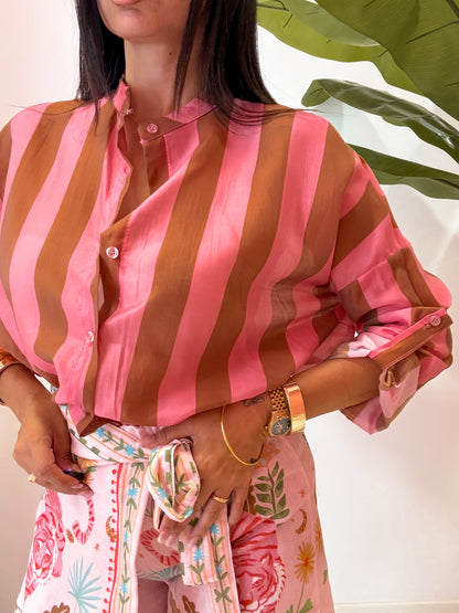 CAMICIA BICOLORE ROSA