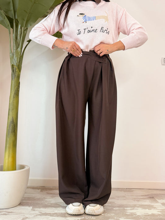 PANTALONE BOTTONE TRASVERSALE 4 COLORI