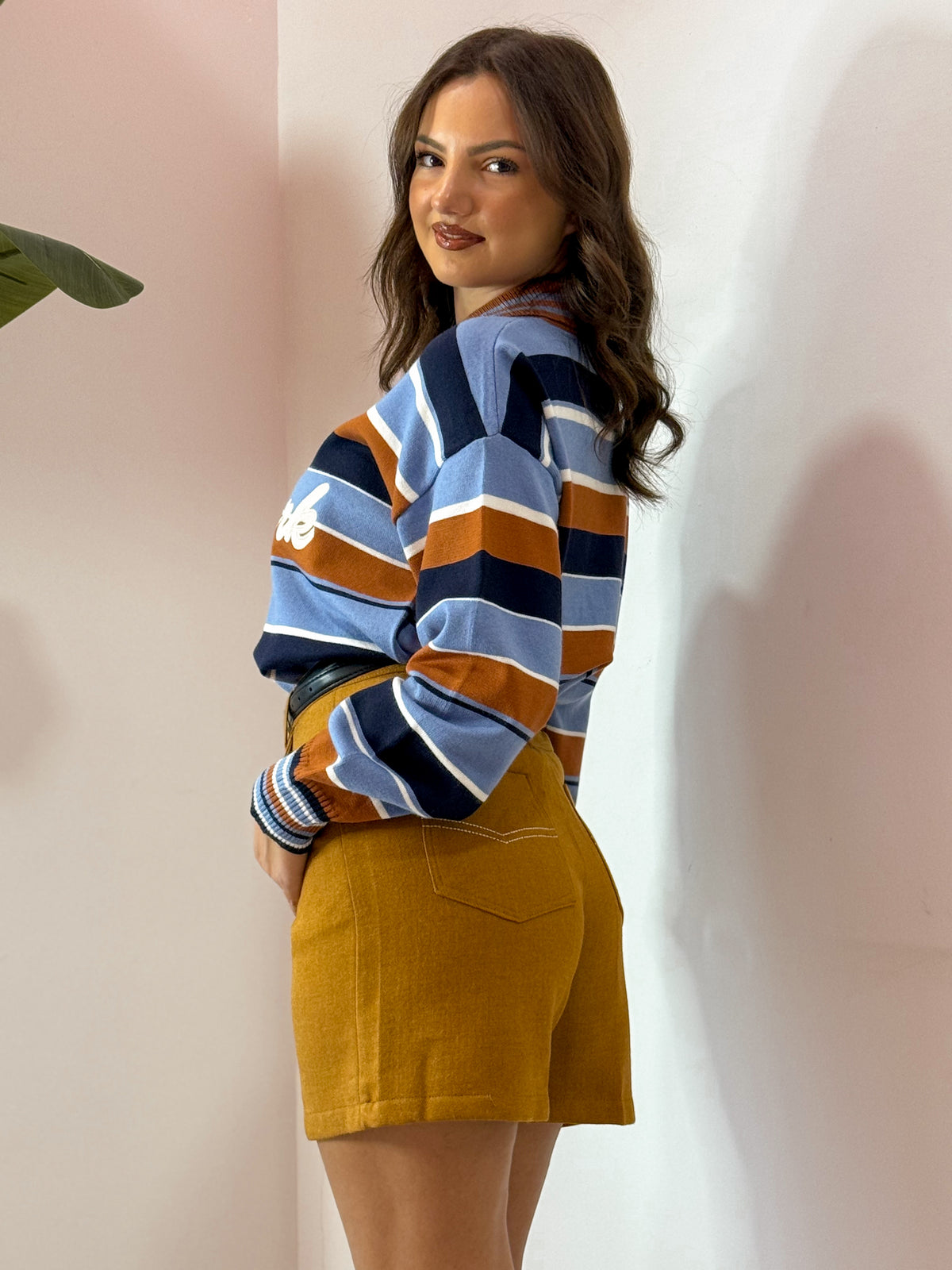 PANTALONCINO SENAPE E CINTURINO