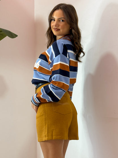 PANTALONCINO SENAPE E CINTURINO