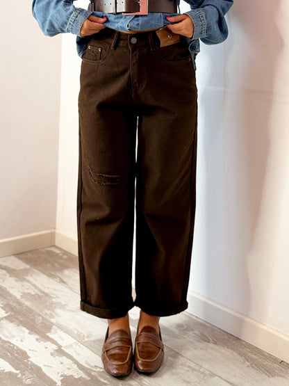 JEANS APE MARRONE