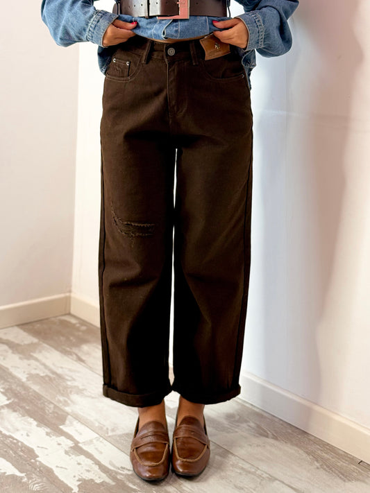 JEANS APE MARRONE