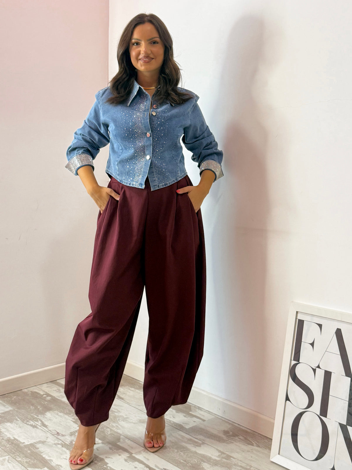 CAMICIA DENIM STRASS
