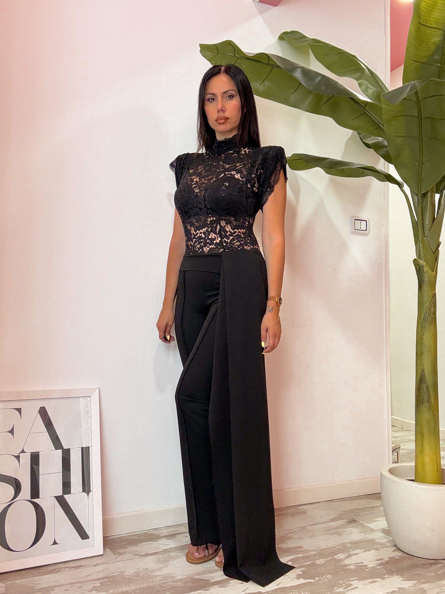 TUTONE CON PIZZO NERO