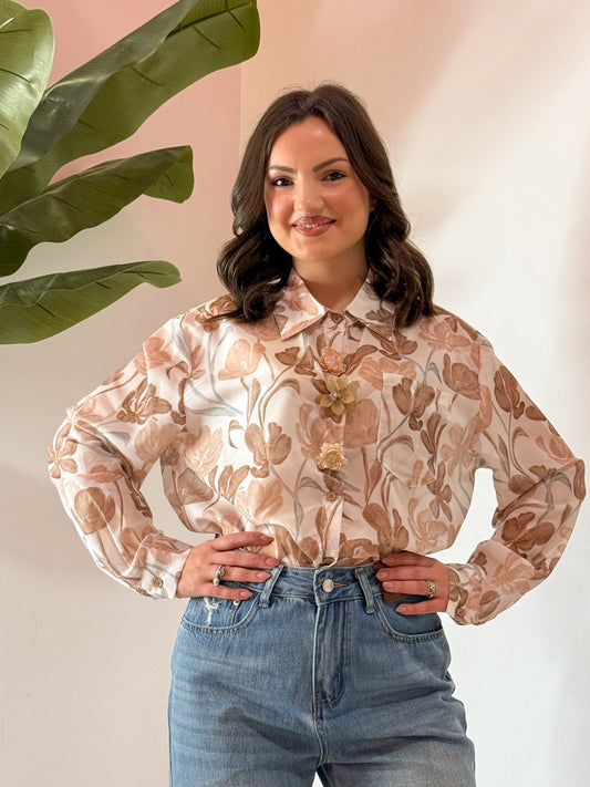 CAMICIA FIORI TERRA