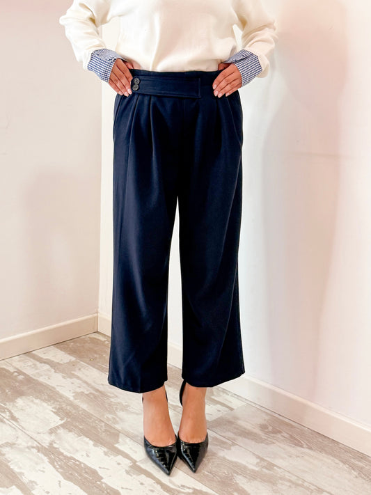 PANTALONE DOPPIO BOTTONE BLU
