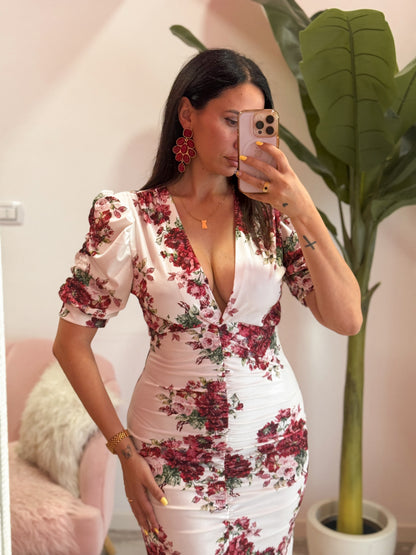 VESTITO MIDI FIORATO 6 COLORI