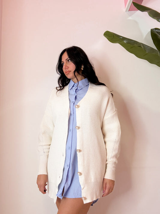 MAGLIA CARDIGAN PANNA