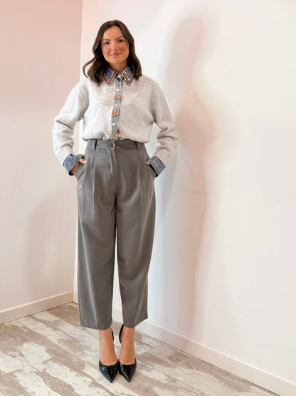 PANTALONE CAPRI GRIGIO