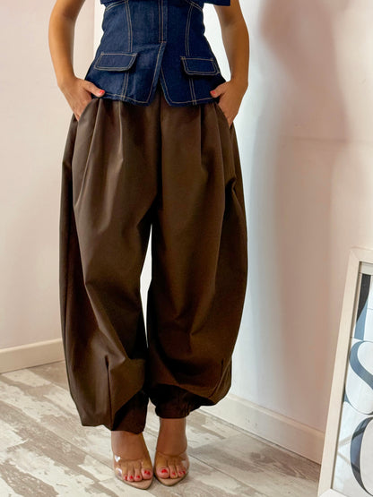 PANTALONE BALLOON MARRONE