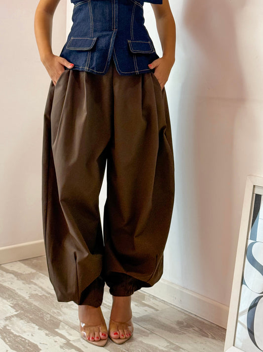 PANTALONE BALLOON MARRONE