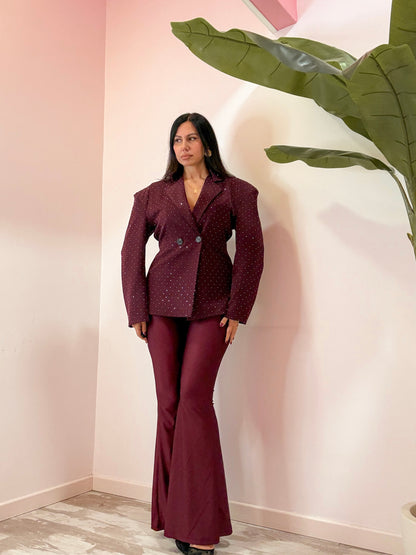 GIACCA BRILLANTINI BORDEAUX