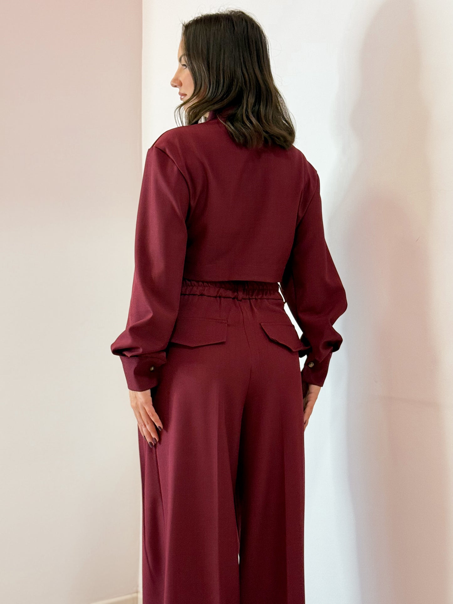 CAMICIA CROP CRAVATTINO