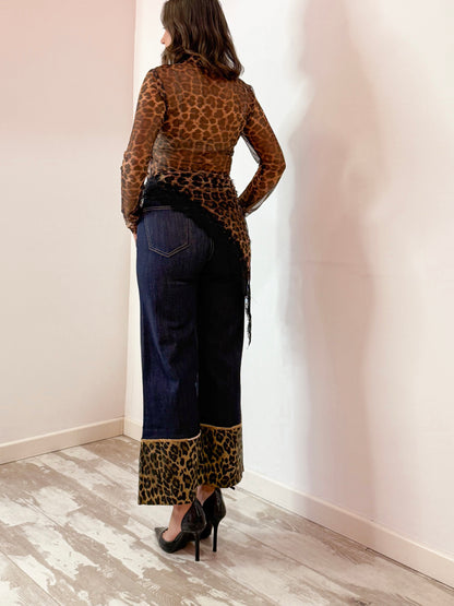 JEANS PIEGONE MACULATO